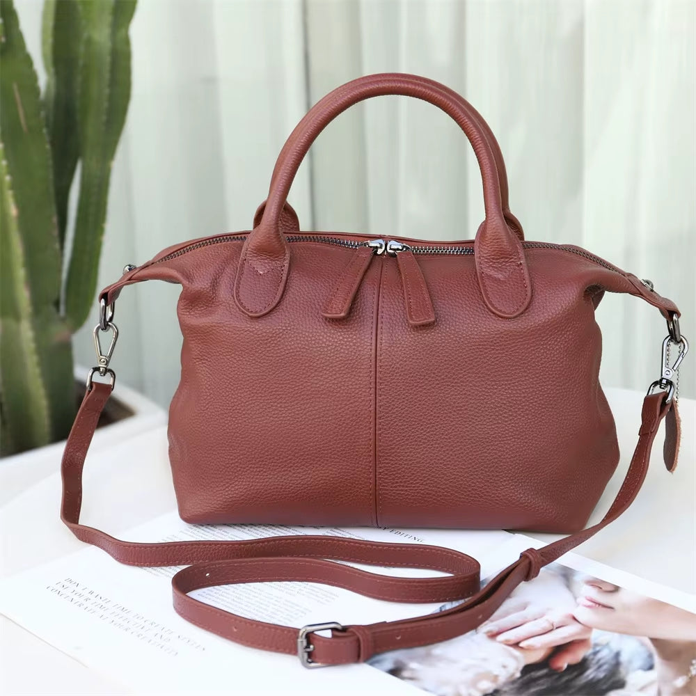 Soft Cowhide Lady Small Women'S Genuine Leather Handbag Shoulder Messenger Bags for Women Fashion Purse Black Blue Purple M009